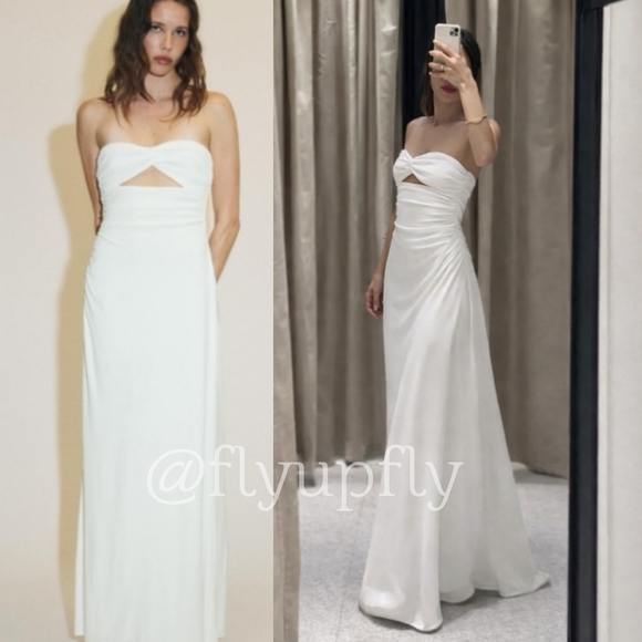 Zara Dresses & Skirts - Zara Strapless Maxi Dress White Size S